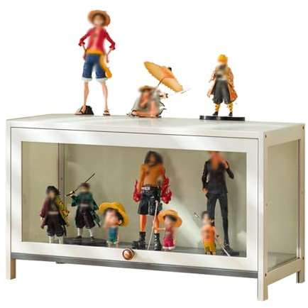 Witriolik Vitrina Expositora para Colecciones, Vitrina ExpositoraVitrina Salon Vitrinas De Cristal Vitrina Cristal para Figuras Coleccionables(70x33x40cm-1Capa/Blanco-Transparente por Tres Lados)