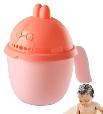 Vaso para lavar el pelo para niños, cómodo vertedor de agua de baño para niños pequeños con vaso de baño para enjuagar el cabello, vaso de agua para lavar el cabello para niños, cómodo drenaje de agua