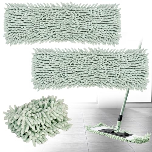 Set di 2 rivestimenti in microfibra 'ciniglia' per pavimenti, rivestimento di ricambio per moquette 'ciniglia', per raccolta ideale dello sporco