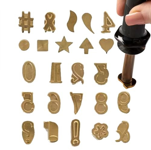 Brennbuchstaben Set aus Holz - Brennstempel aus Holz, Brenntipps aus Holz Blindwerkzeuge | Stempelstempel für Kupferholz, Skulptur von Kopfwerkzeugen für