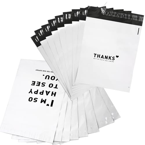 SWIHELP Bolsas de Plástico Para Envío (200 Unidades,25X35 cm / 10X13.8), de Poliestireno, Con Tira Adhesiva Autosellante.