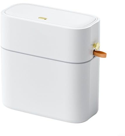 10L Hands Trash Can With Foot Pedal And Automatic Sealing Feature For Use In For Kitchen, Bathroom And Living Room(10L - white)