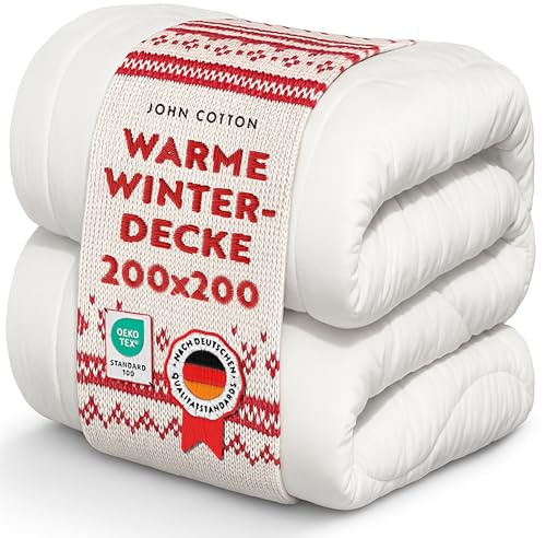 John Cotton New Way Bettdecke 200x200 - Innovativ & Atmungsaktive Winterdecke für Allergiker | Oeko-Test Zertifiziert Bettdecken | Weiche Microfaser Schlafdecke | Winterdecke 200 x 200 cm