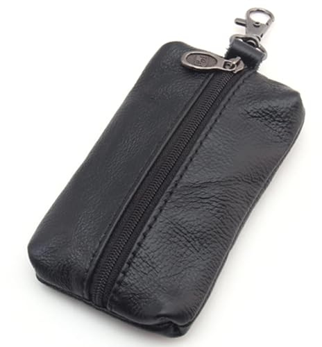 Zestjewel Unisex Genuine Leather Key Case Wallet Pouch Bag Keychain Holder with Key Ring & Zipper