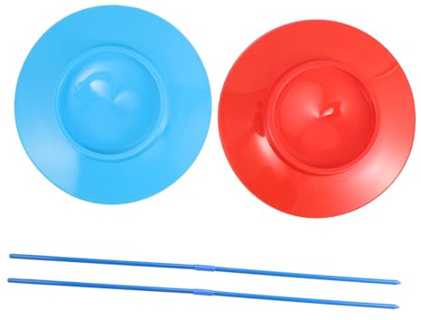 Abaodam 2pezzi Piatti Per Giocoleria Con Bastoncini Piatti Da Circo Per Ragazzo Ragazza e Adulti Gioco Di Abilità Per Performance e Feste