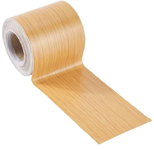 CREATCABIN 80 cm x 5 cm träfärgad reparationstejp träfiber klistermärke rulle ek PVC självhäftande hållbar dekorativ tejp för möbler golv skåp bord reparationer gör-det-själv hantverk