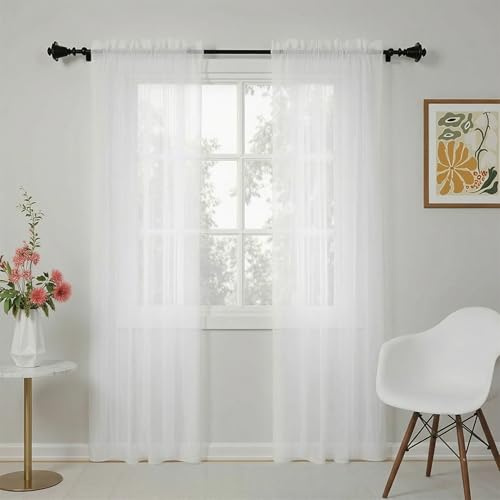AMZYU Tende da Soggiorno 120 x 190 cm Morbidi Tenda Salotto Moderne Partizione Della Stanza per Balcone e Soggiorno, Bianco