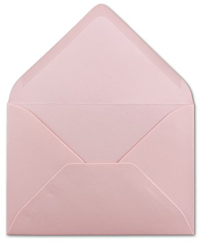 25 DIN C6 kuvert rosa – 11,4 x 16,2 cm – 120 g/m² våtlimning brevfodral utan fönster för inbjudningar från din glödlampa agent