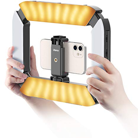 Smartphone Video Rig ULANZI U200 Camera Video Rig Phone Video Stabilizer LED Ring Light Selfie Light for Smartphone, Action Camera, YouTube, Vlogging, Filmmaking, Makeup