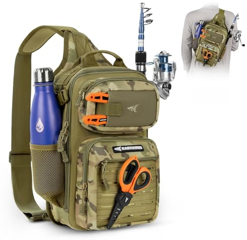 KastKing BlowBak Tactical Sling Tackle Bag-Lightweight Fishing Backpack Storge Fishing Gear and Equipment,Gift for Men