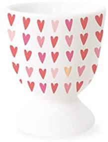 Coquetier graphique avec 100% or véritable - En porcelaine - Cœurs