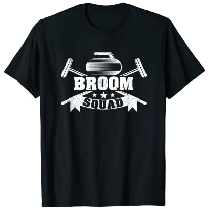Broom Squad Curling Player Team Winter Ice Funny Curler Fan T-Shirt