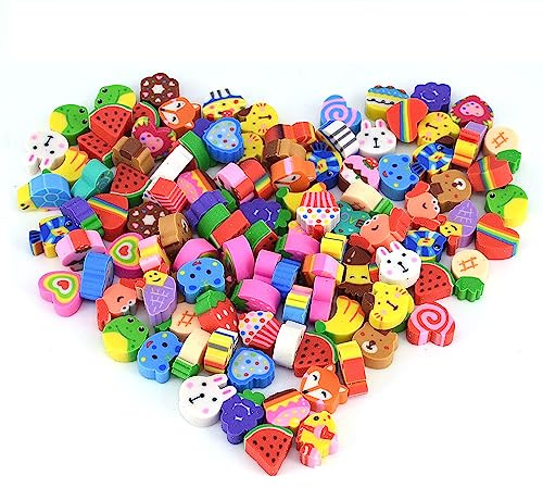 Gomme à Effacer,150 PCS Gomme Kawaii Cute Gommes en Caoutchouc Gomme Animaux Gommes Petit Cadeau Anniversaire Enfant