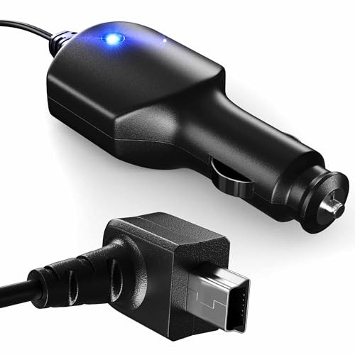 Car Charger Power Cord for Garmin Nuvi GPS, Garmin GPS Power Cord Replacement 5ft Long, Mini USB Charging Cable fit for Nuvi, Dezl, Drive, DriveSmart, DriveAssist, RV, Zumo (Without Traffic)