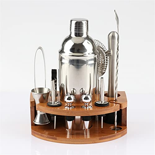 SePkus 12 unids/Set Juego de coctelera, Juego de Barman con Soporte, Herramientas Profesionales de coctelería de Acero Inoxidable, Juego de Herramientas para Bar en casa