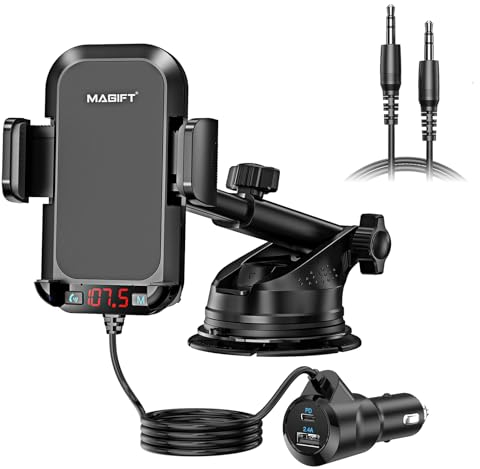 Magift Bluetooth 5.3 FM Transmitter Car Adapter 30W PD and 5V 2.4A [HiFi Bass Sound] FM Transmitter für Car Wireless Calling mit 5.3, Noise Cancellation Hands-Free Calling Support USB Drive