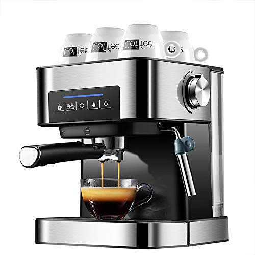 MYVVKIA Machine à café Filtre Classique/Machine à Expresso, Machine à café Cappuccino et Latte, Argent 850 W, 1,6 L La Nouvelle