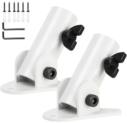 2 piezas Soporte de asta de bandera de - soporte de bandera a prueba de viento con ajuste de inclinación, incl. accesorios de montaje para pared de casa, valla y jardín