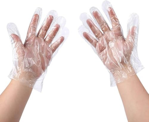 United Disposable Plastic Gloves - 100 Count Clear Food Service for Kitchen, Cooking, Prep, Cleaning and Party | 1 Pack