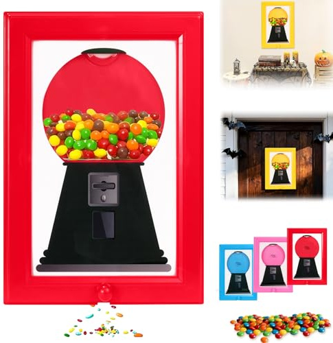 Candy Dispenser Frame, Candy Picture Frame Dispenser, Handy Candy Frame Dispenser, Picture Frame Candy Dispenser, For Candies, Nuts, Dog & Cat Treats, Suitable for Birthday & Holiday Gifts (Red)