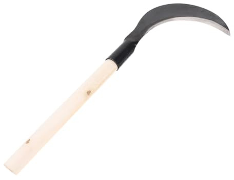 Veemoon Guadaña de Mano para Jardinería Mango Largo Cuchillo de Jardinería de Acero al Manganeso Herramienta para Deshierbar y Cultivar Césped Resistente y Ergonómica Uso Manual