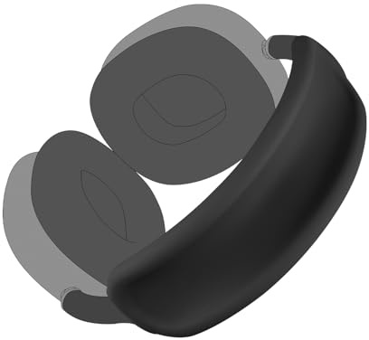 SOULWIT Huvudbandsskydd med Full Täckning för AirPods Max (USB-C/Lightning), Svettbeständigt, Mjukt Tvättbart Silikon Huvudband Skydd för Gymträning, (Enkel demontering krävs) - Svart
