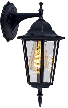 Portalampada da Giardino Wall Light E27 da Muro, Nera