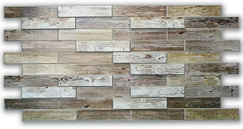 Rivestimento Parete Pannello Parete in PVC Finto Legno Effetto 3D Quercia Olandese Copri Muffa 98x48cm