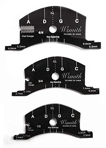 Jiayouy 3 x Griffbrett-Schaber, Vorlagenwerkzeug 1/2 3/4 4/4 Cellobrücken, Reparaturwerkzeug, schwarz