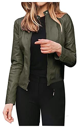 Mode Manteau Femme Chic Élégante Haut En Cuir PU Manches Longues Ouvert Avant Court Cardigan Veste De Costume L'automne Et L'hiver Couleur Unie Sweatshirt Décontractée Lâche Pull Blouse Top Jacket