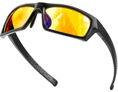 MVICRDU Gaming Glasses Computer Blue Light Blocking Glasses, Amber Glasses Filter 99% Blue Light for Relieve Eyestrain and improve Sleeping, Video Glasses for Men, Women and Kids