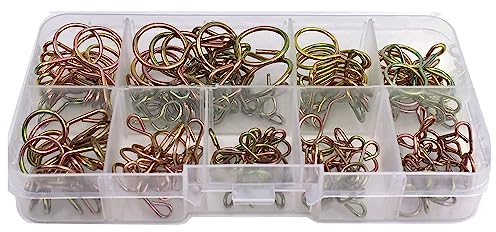 GTIWUNG Lot de 100 Clip à Ressort Tuyau Collier Serrage Durite Essence, Pinces à Ressort à Tuyaux Circlip Single Coil, Serre-joint à Tuyau pour Robinet d'essence et Tuyaux, 5mm -14mm