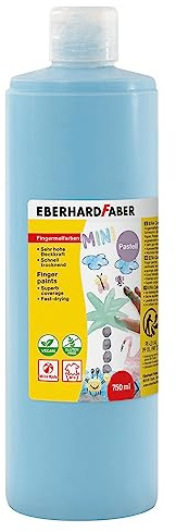 Eberhard Faber 578948 – fingerfärg för barn, färg pastellblå, innehåll 750 ml, snabbtorkande och tvättbar