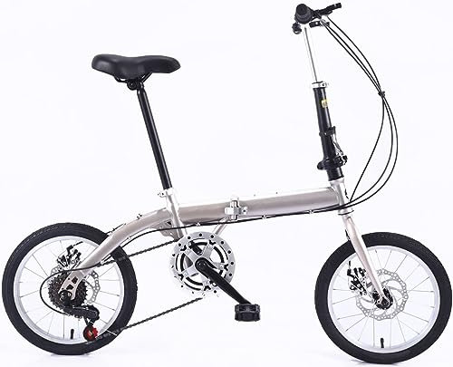Kcolic 14/16 Zoll Klapprad Vorne Und Hinten, Kohlenstoffstahlrahmen, Variable Geschwindigkeit, Erwachsenenfahrrad, Superleichtes Studenten Klapprad A,16inch