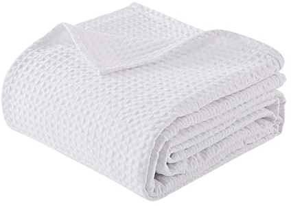 IlGruppone Copriletto Nido d'Ape 100% Cotone Tinta Unita Singolo Piazza Mezza Matrimoniale Prodotto Italiano Waffle Coperta Estiva Leggera Letto Divano Elegante - Bianco - PiazzaMezza220x280Cm