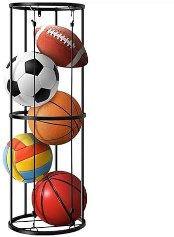 HAMON Portapalloni verticale, portapalloni rimovibile portapalloni sportivo, gabbia portapalloni a parete organizzatore per attrezzature sportive, espositore organizzatore per attrezzature sportive