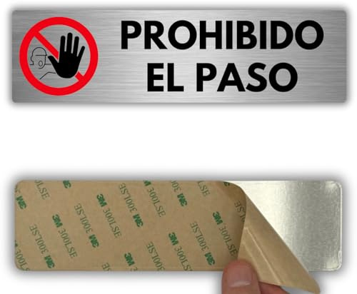 LEIASA | Señal Prohibido el Paso - 5x18 cm - Aluminio - Acceso Restringido