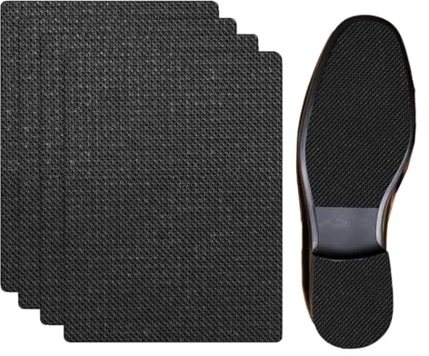 KGDUYC Plantillas cómodas para zapatos Parche de reparación de suela negro, adecuada para reparación de suelas de zapatos de cuero, calzado deportivo, sandalias, etc. (4 piezas)