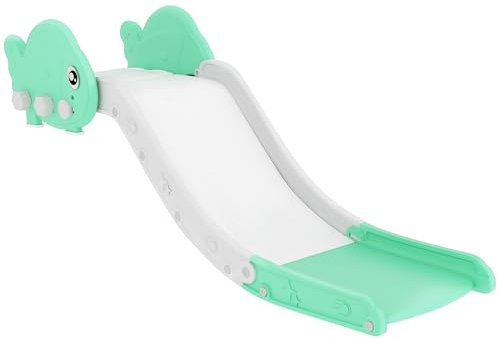 AIYAPLAY Sofa Slide for Kids, Indoor Toddler Slide with 130cm Extended Length, Non-Slip Pads, for Sofa, Bed, Stairs, Easy Assemble & Storage, Green