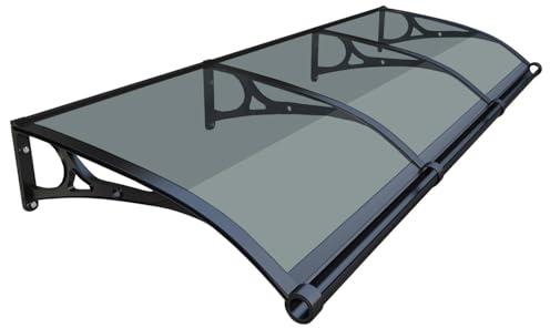 Awning for Door Entrance, Window Awnings Exterior with Aluminum Bracket Polycarbonate Board, Awnings Outdoor Front Door Patio for Sun Shutter UV Rain Protection(Dark gray,60x150cm)