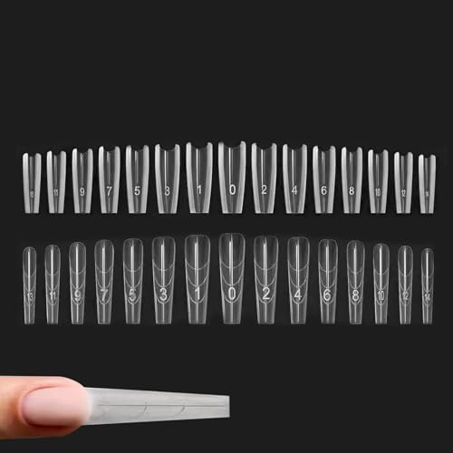 DualNail Forms - Set di 240 extension per unghie, 2 forme, per manicure, nail art, 240 pezzi, trasparente, antistrappo