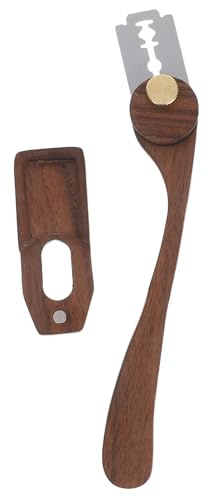 SUPVOX Cuchillo Curvo para Cortar Pan Artesanal Mango de Madera y Hoja de Acero Inoxidable, Herramienta para Hornear y Marcar Masa Madre en Panadería Casera