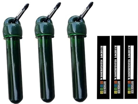 3er Set mit Petling, Karabiner und PET Cap - Logbuch aufhängen Befestigung Geocaching Versteck Preform, aufbewahrung Outdoor