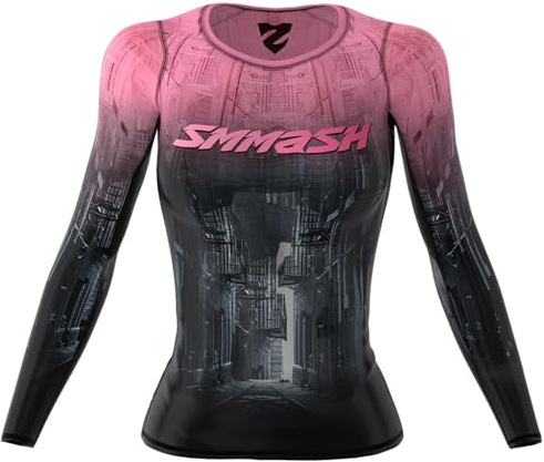 SMMASH Maglia Compressiva Sportiva Donna Maniche Lunghe per attività All'aperto OCR Fitness Gym