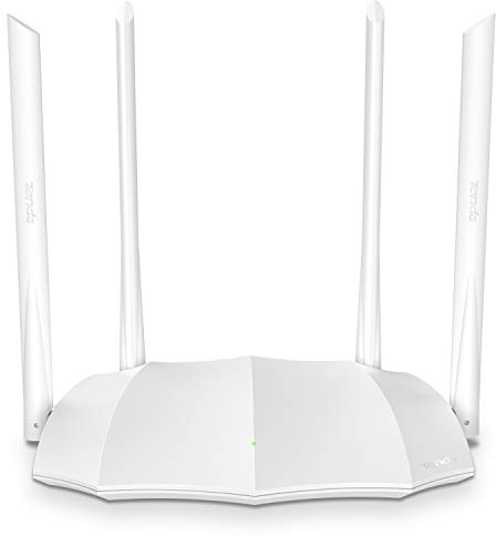 Tenda AC1200 Router WLAN de Doble Banda AC5 V3.0 867 Mbit/s 5 GHz + 300 Mbit/s 2,4 GHz, Protección Infantil, IPV6, Red de Invitados, 4 Antenas Externas de 6 dBi, WPS, Color Blanco