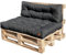 Bielik Palettenkissen Set 120x80 cm – 2-teilig für Palettenmöbel | Wasserdichtes Europaletten Polster | Palettensofa Sitzkissen & Rückenkissen gesteppt | Made in EU – Dunkelgrau Anthrazit