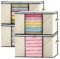 GoMaihe Scatole per Armadio 4 PCS Contenitori Armadio Salvaspazio con Cerniera Manico, Scatole Trasloco per Vestiti pieghevoli, Organizzatore Armadio Organizer Biancheria Trapunte Coperte, Beige