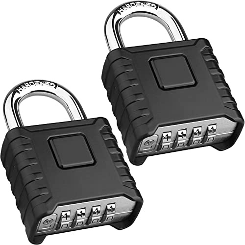 Diyife 2 Pack Robust Zahlenschloss Vorhängeschloss mit Zahlencode, Schwarz