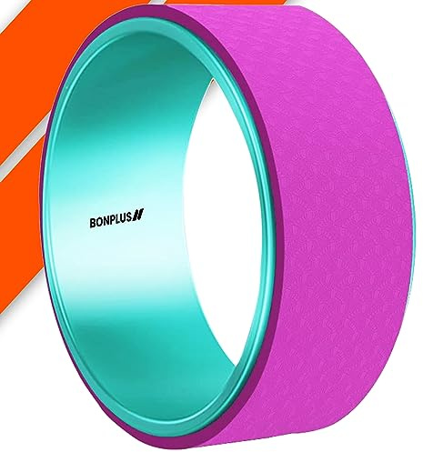 Bonplus BP | Ruota Yoga | Rullo Pilates | Cerchio Pilates | Accessori Yoga | Rullo Pilates | Per stretching, equilibrio | Aumenta la flessibilità | Yoga (Rosa)