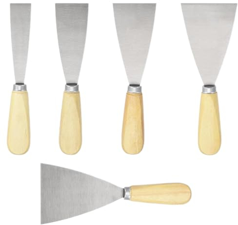 ZAMXHUG spatule Enduit - 5 Pcs Couteau à Enduire, Spatules en Acier Inoxydable, Spatule Bricolage, Spatule Mastic, Spatule a Enduire,1/1.5/2/2.5/3 Pouce